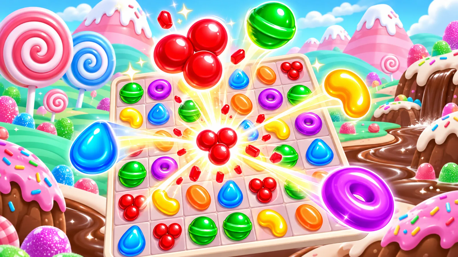 ลูกอมหรรษา Candy Craze เกมจับคู่ลูกอม 3 ชิ้น เล่นฟรีบนเว็บ วิธีเล่น
