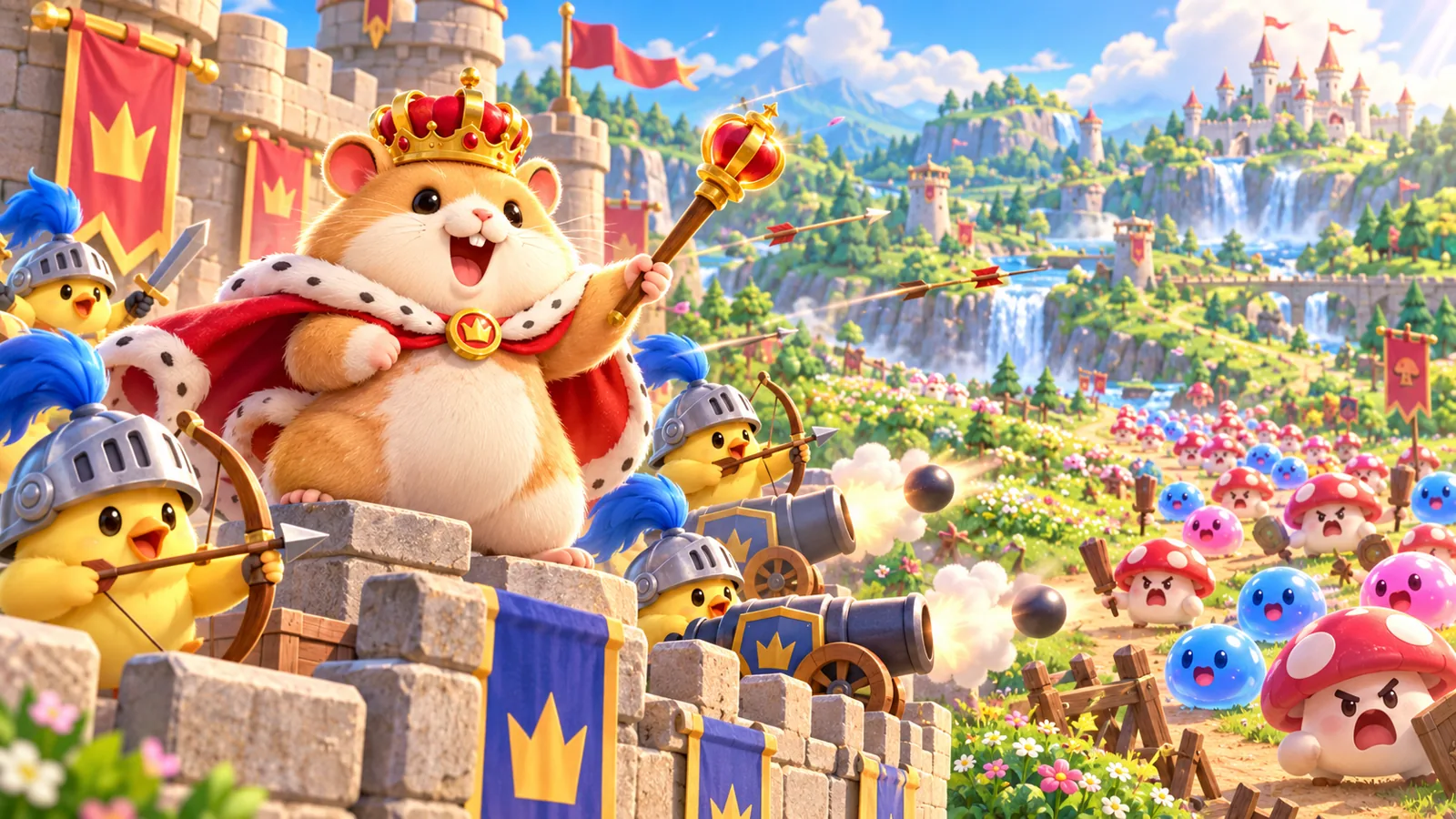 ราชาแฮมพิทักษ์ปราสาท HAMMY KING เกมป้องกันปราสาท 3D เล่นฟรี วิธีเล่น
