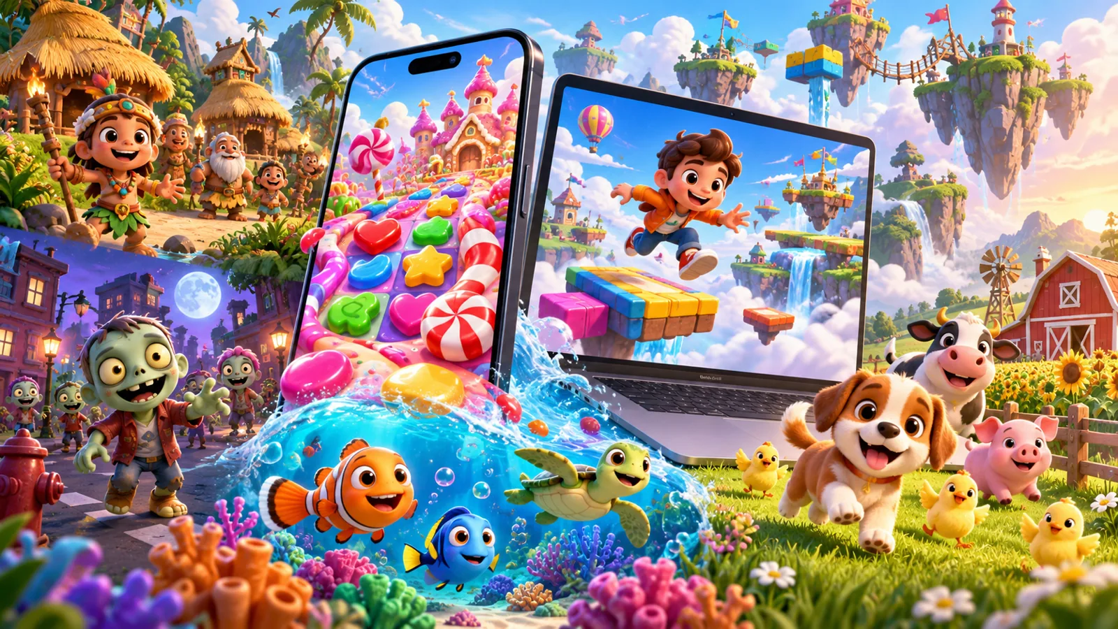 รวมเกมเล่นฟรีบนเว็บ ไม่ต้องดาวน์โหลด 15 เกม + เกมเด็ก มือถือก็เล่นได้
